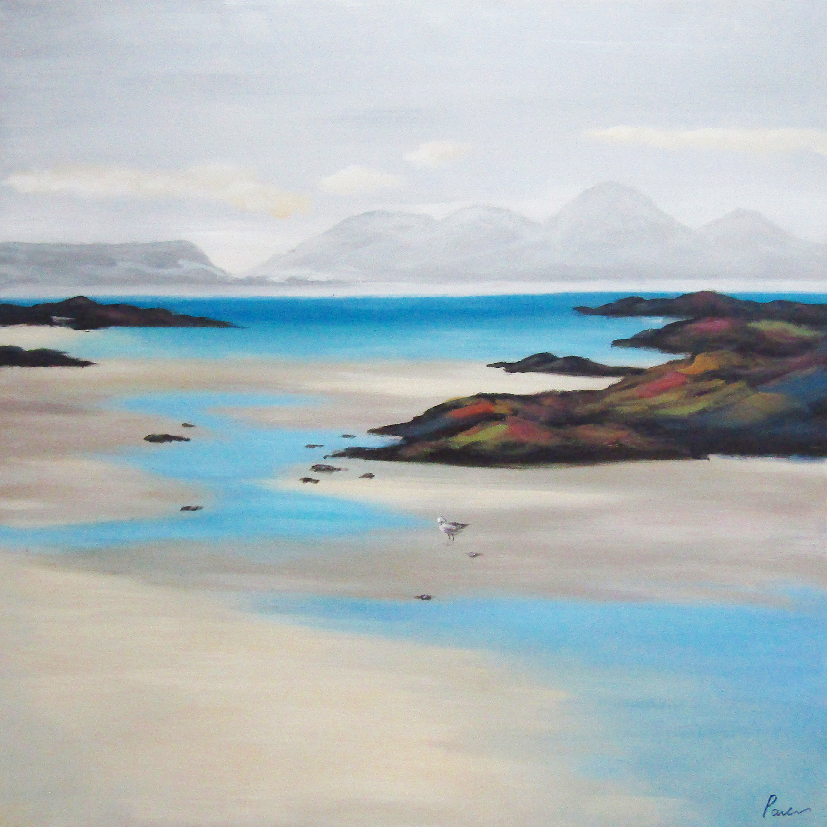 PXFC370 Wall décor art oil on canvas seascape blue brown grey tones